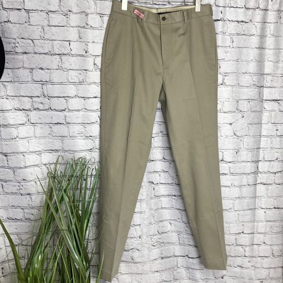 Brooks Brothers Other - Brooks Brothers Men's Cotton Chino Trouser Flat Front Khaki Beige Size 34x32